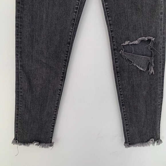 Veronica Beard Benzi Midrise distressed fringe ankle skinny stretch jeans - Picture 4 of 12